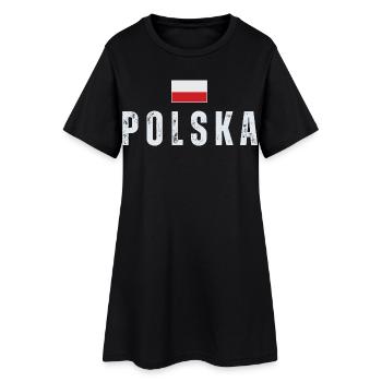 Drapeau polonais, fierté polonaise - Robe T-shirt Femme - noir - Devant