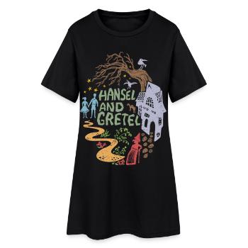 Hansel et Gretel Maison Sorcière Vintage - Robe T-shirt Femme - noir - Devant