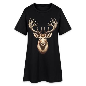 Chasse, chasse, chasse, chasse, cerf, bois de cerf, cerf, - Robe T-shirt Femme - noir - Devant