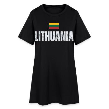 Lithuanian pride, flag of Lithuania - Women’s T-Shirt Dress - black - Front