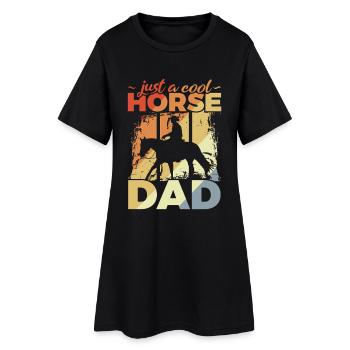 Cool Horse Dad - Frauen T-Shirt-Kleid - Schwarz - Vorne