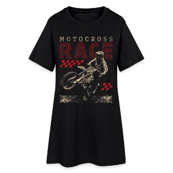 Course de motocross - Motocross Racer - Robe T-shirt Femme - noir - Devant