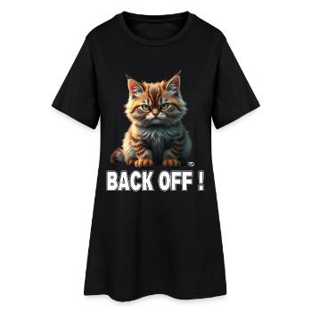 Un chat rouge mignon et maléfique dit de s’en aller ! Reculer! - Robe T-shirt Femme - noir - Devant