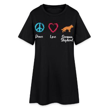 Peace Love Shepherd Dog - Women’s T-Shirt Dress - black - Front