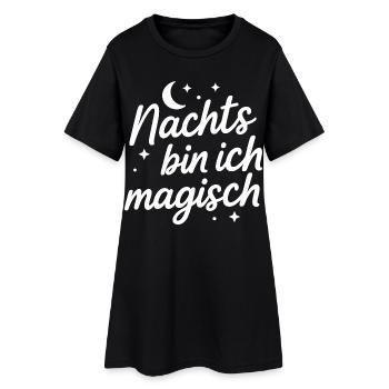 Nachts bin ich magisch - Frauen T-Shirt-Kleid - Schwarz - Vorne