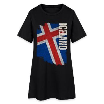 Drapeau vertical de l’Islande, j’aime l’Islande - Robe T-shirt Femme - noir - Devant