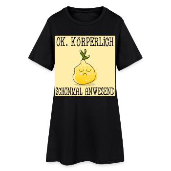 STIMMUNG ZITRONE - KÖRPERLICHE ANWESENHEIT - Frauen T-Shirt-Kleid - Schwarz - Vorne