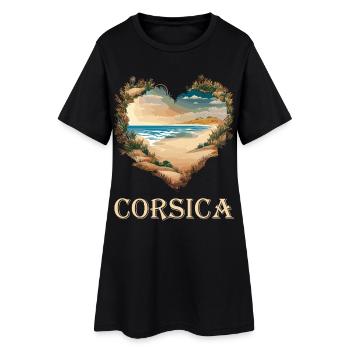 Corsica dans le cœur - Robe T-shirt Femme - noir - Devant