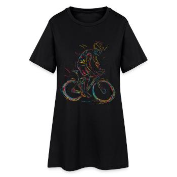 Croquis du cycliste - Robe T-shirt Femme - noir - Devant