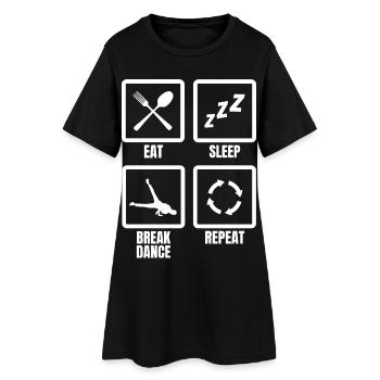 Manger dormir pause danse répéter - Robe T-shirt Femme - noir - Devant