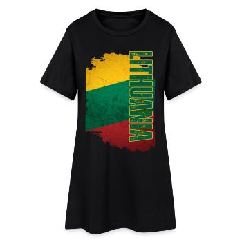 Drapeau lituanien vertical, fierté lituanienne - Robe T-shirt Femme - noir - Devant