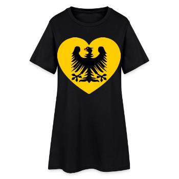 Heraldic eagle emblem in the heart - Women’s T-Shirt Dress - black - Front
