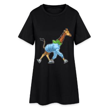 Patins de patinage sur glace Girafe - Robe T-shirt Femme - noir - Devant