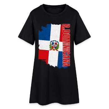 Drapeau dominicain vertical, fierté dominicaine - Robe T-shirt Femme - noir - Devant