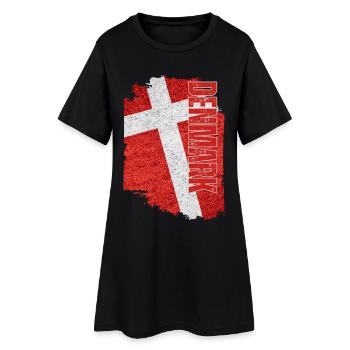 Vertical Denmark Flag, I Love Denmark - Women’s T-Shirt Dress - black - Front