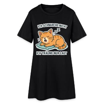 Chat ronflant - Motif de sommeil amusant - Robe T-shirt Femme - noir - Devant