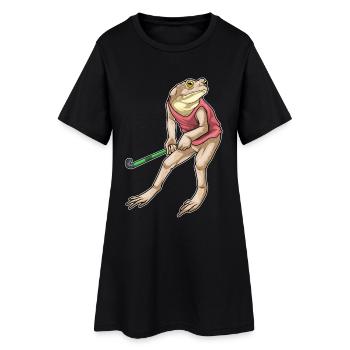 Frog Bâton de hockey sur gazon - Robe T-shirt Femme - noir - Devant