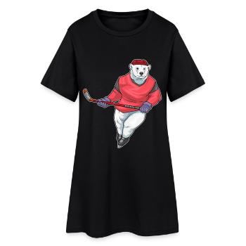 Polar Bear Bâtons de hockey sur glace - Robe T-shirt Femme - noir - Devant
