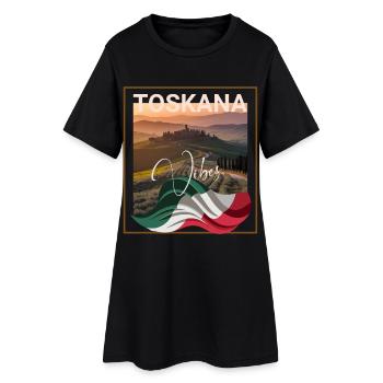 Ambiance toscane Région italienne - Robe T-shirt Femme - noir - Devant