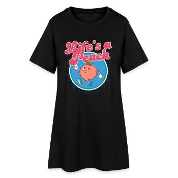 Life's a Peach - Women’s T-Shirt Dress - black - Front