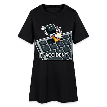 F1-Unfall - lustiges Wortspiel - Frauen T-Shirt-Kleid - Schwarz - Vorne