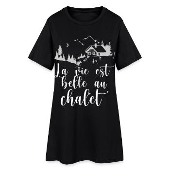 La vie est belle au chalet - Robe T-shirt Femme - noir - Devant