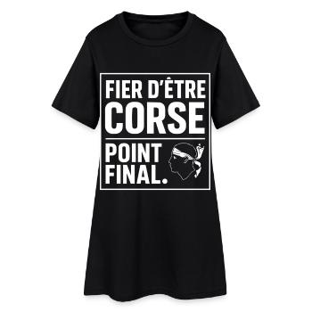 Fier d'être Corse Point Final - Robe T-shirt Femme - noir - Devant