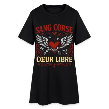 Sang Corse Coeur Libre - Robe T-shirt Femme - noir - Devant