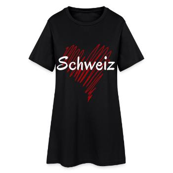 J’aime la Suisse, fière Suisse - Robe T-shirt Femme - noir - Devant