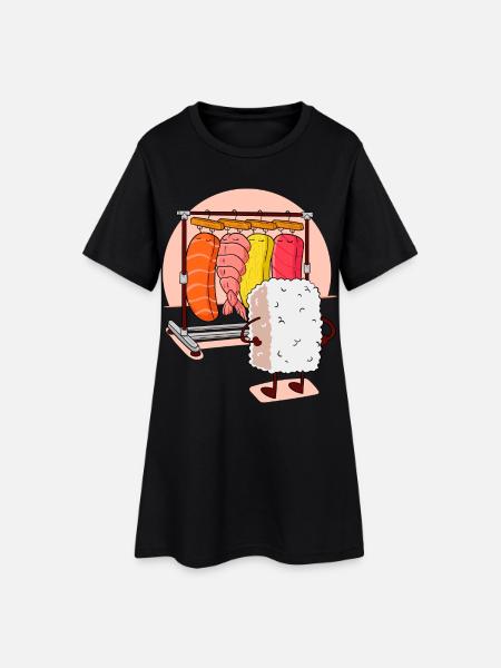 Casier SUSHI - Robe T-shirt Femme - noir