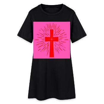 Croix chrétienne de l’église - Foi chrétienne - Robe T-shirt Femme - noir - Devant