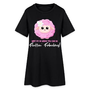 Mouton rose avec un dicton positif - Soyez fantastique ! - Robe T-shirt Femme - noir - Devant