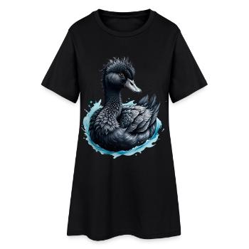 Le cygne noir et la rose bleue - Robe T-shirt Femme - noir - Devant