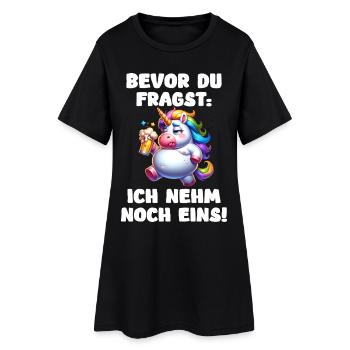 Betrunkenes Einhorn Bier Lustiges Unicorn - Frauen T-Shirt-Kleid - Schwarz - Vorne