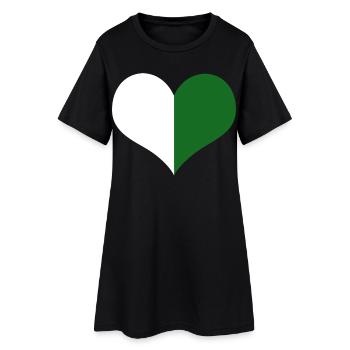 Un cœur pour la Saxe : blanc, vert - Robe T-shirt Femme - noir - Devant