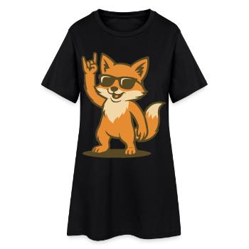 Fox on Fire - Women’s T-Shirt Dress - black - Front