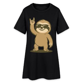 Ambiance rock paresseuse - Robe T-shirt Femme - noir - Devant
