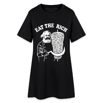 Mangez les riches - Dessin animé de Karl Marx - Doner Kebab - Robe T-shirt Femme - noir - Devant