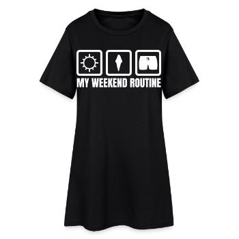 Eiscreme Enthusiast - Frauen T-Shirt-Kleid - Schwarz - Vorne