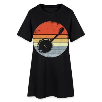 Croquis de banjo vintage - Robe T-shirt Femme - noir - Devant