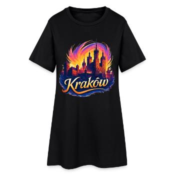 Cracovie, Cracovie, Pologne, Cadeau - Robe T-shirt Femme - noir - Devant