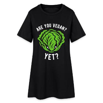 Salad - Are you vegan? Yet? - Vegan diet - Women’s T-Shirt Dress - black - Front