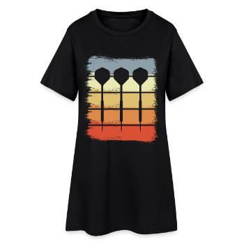 Fléchettes rétro - Robe T-shirt Femme - noir - Devant