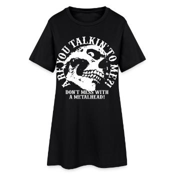 skull metal metalhead rock - Women’s T-Shirt Dress - black - Front