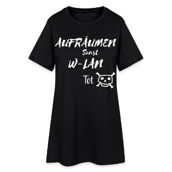 Kreativer Totenkopf mit Textmotivation - Frauen T-Shirt-Kleid - Schwarz - Vorne