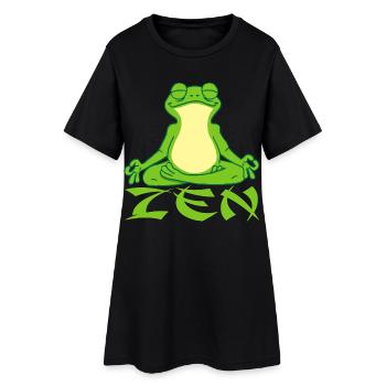 Frog doing yoga - Women’s T-Shirt Dress - black - Front