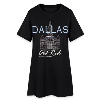 Dallas, Dessin à la main Landmark, Texas, Amérique - Robe T-shirt Femme - noir - Devant