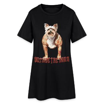 Out of the norm - Funny dog - Women’s T-Shirt Dress - black - Front