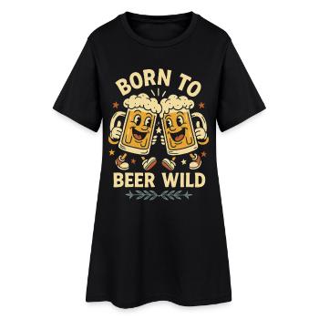 Born to Beers Beer Wild Illustration - Frauen T-Shirt-Kleid - Schwarz - Vorne