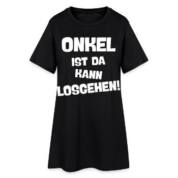 ONKEL IST DA KANN LOSGEHEN der coole Onkel - Frauen T-Shirt-Kleid - Schwarz - Vorne
